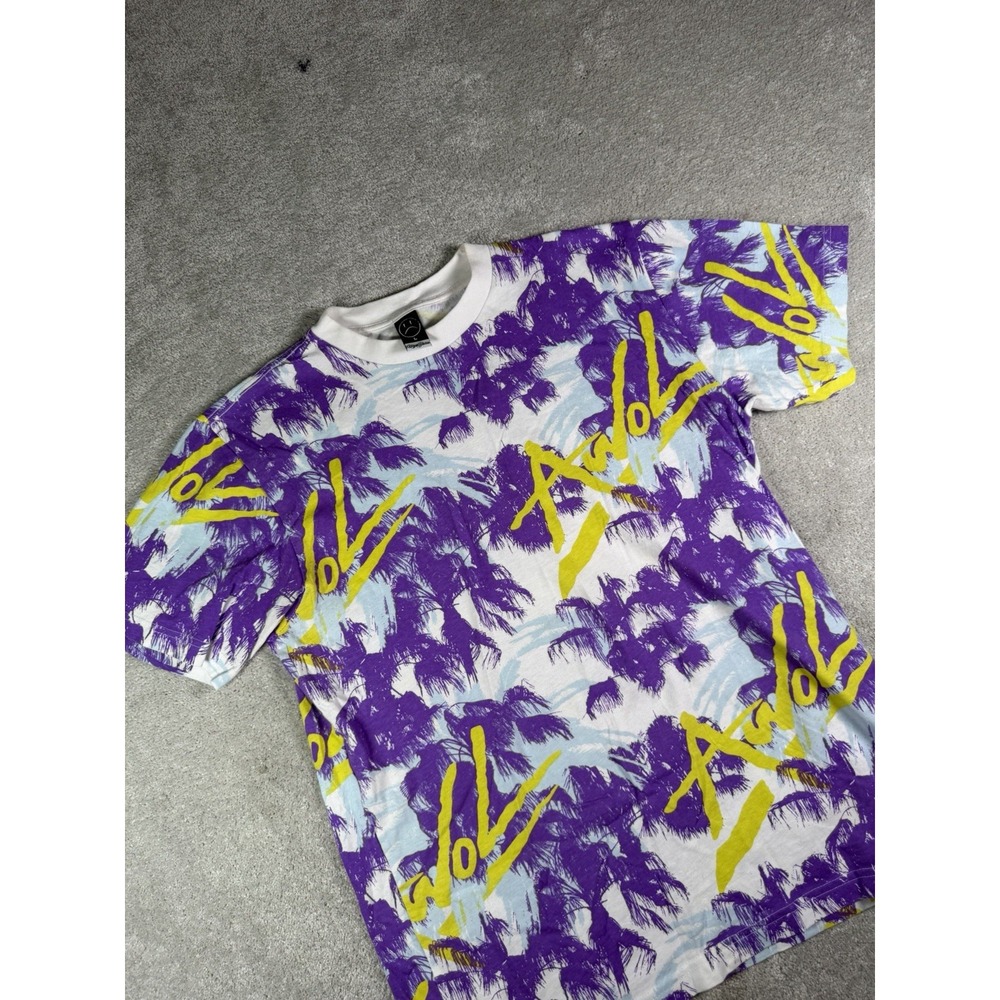 Rogue Status Men's L Skater Punk Palm Tree All Over Print T-Shirt Streetwear Y2K
